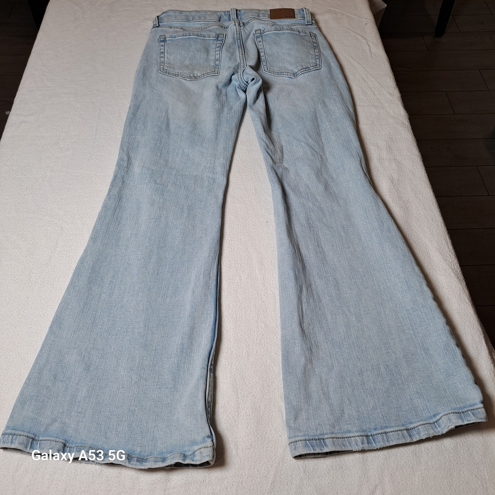 Aeropostale Distressed Light Blue Wide Leg Jeans - Picture 8 of 10